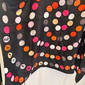 Gene Meyers Authentic Vintage Foulard 100% Silk Polka Dot Patterned Square Scarf